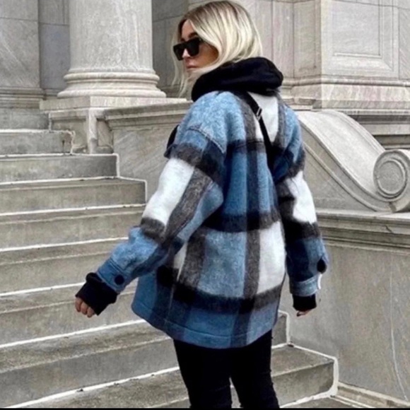 NWT ZARA Blogger Fav. Plaid Overshirt - Picture 6 of 9